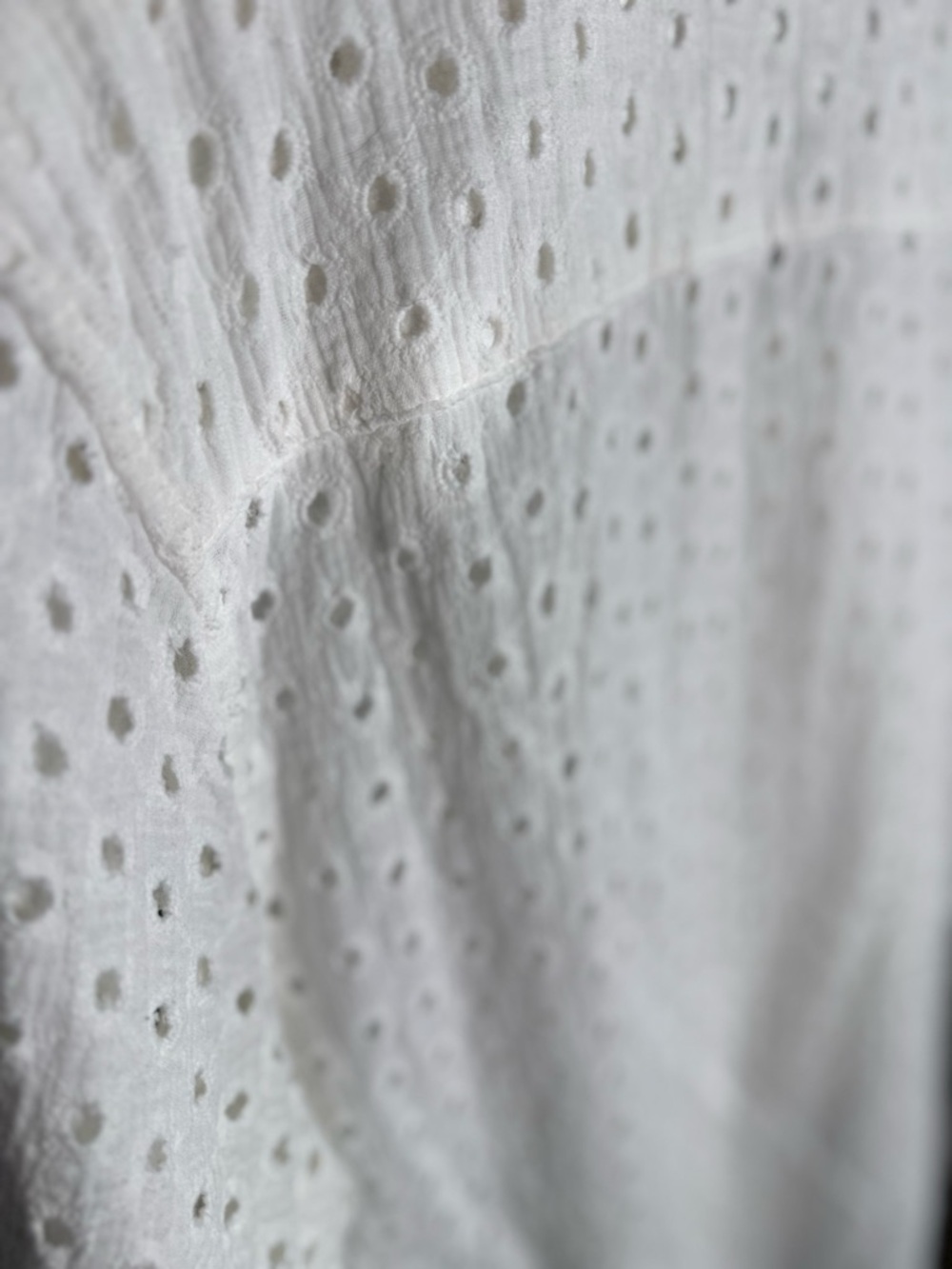 Zara White Eyelet Short-Sleeve Button-Down Shirt - Picture 6 of 6